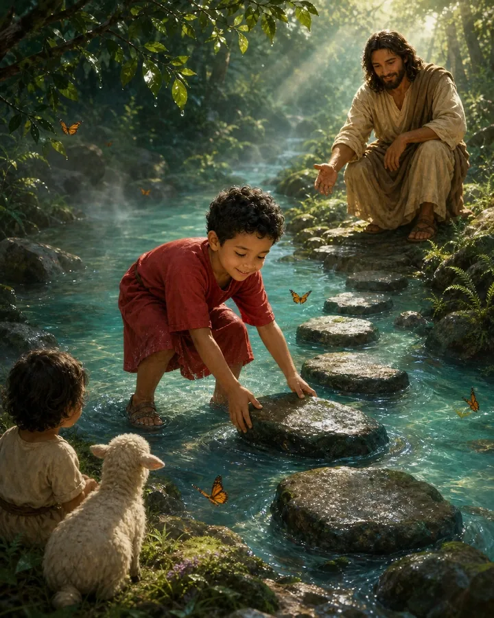 Personalized faith adventure illustration created from a child’s photo
