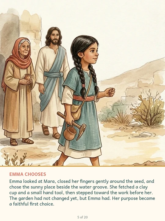 Emma's finished Made With Purpose sample page 5