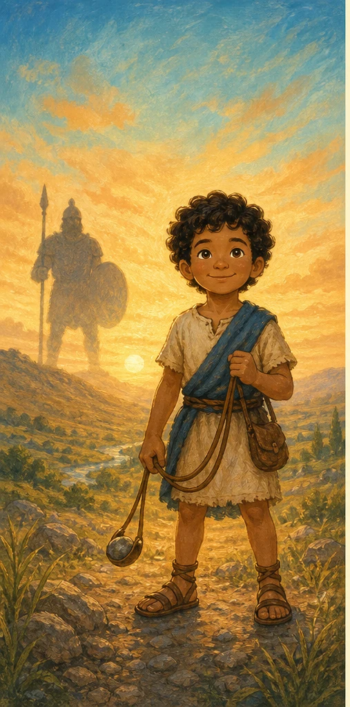 Child facing a challenge with courage