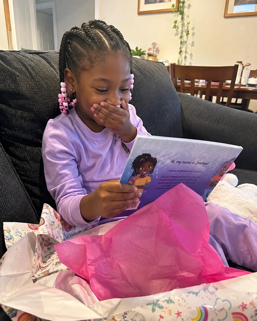 Journee reacting to her personalized story